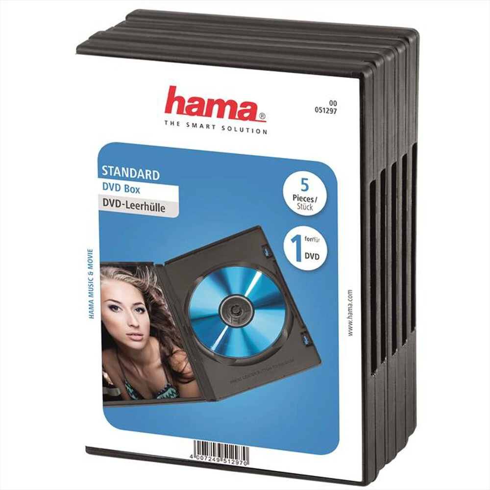 HAMA - Custodia DVD Nero - 5pz. 07451297 - 4 HAMA - Custodia DVD Nero - 5pz. 07451297 - - immagine 2