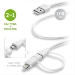 CELLULARLINE - USB Data Cable Dual For IPhone 5s/5c/5-Bianco