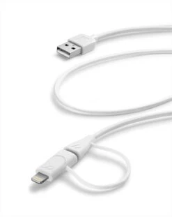CELLULARLINE - USB Data Cable Dual For IPhone 5s/5c/5-Bianco -Negozio Di Elettronica 142010881 2