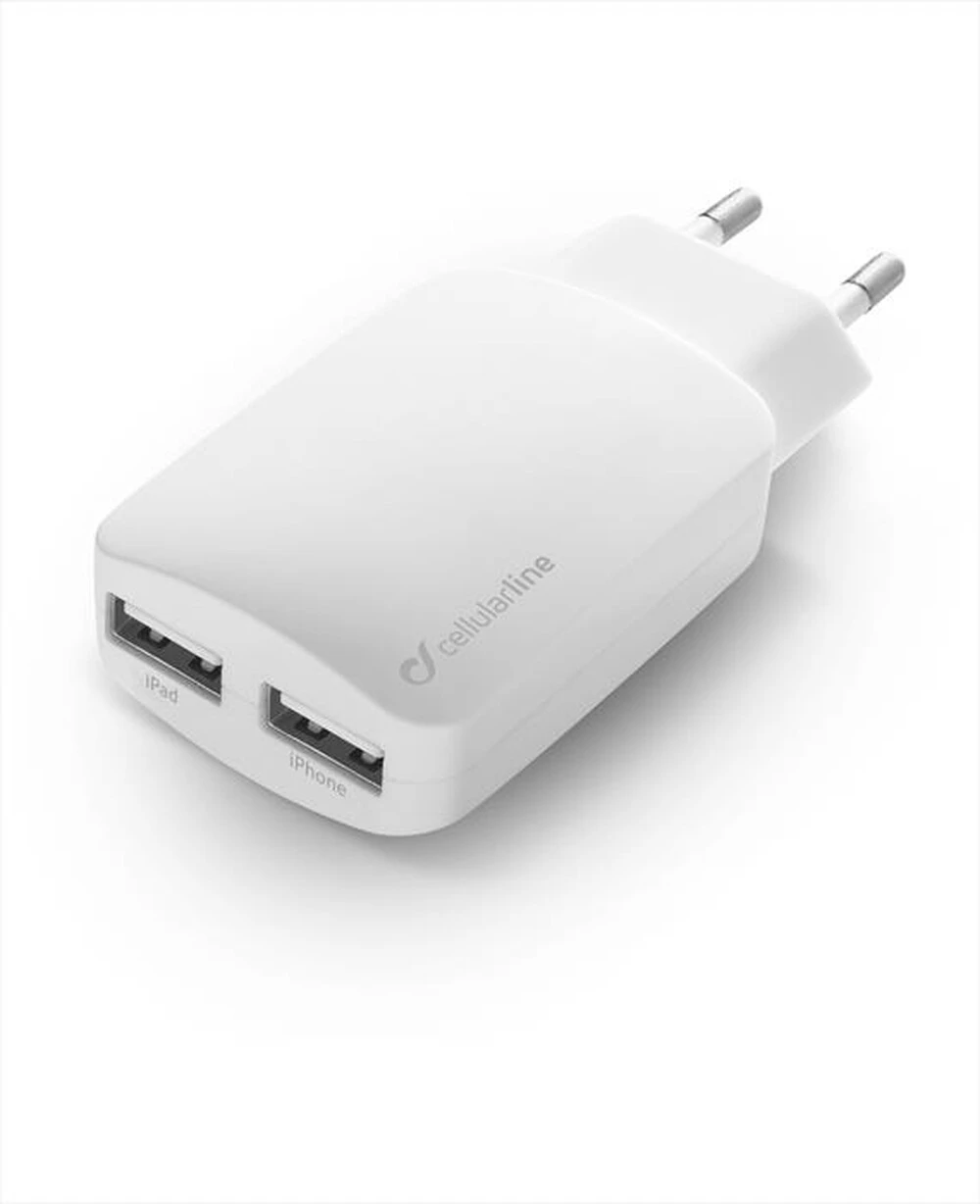 CELLULARLINE - Dual USB Charger-Bianco 4 CELLULARLINE - Dual USB Charger-Bianco - immagine 2