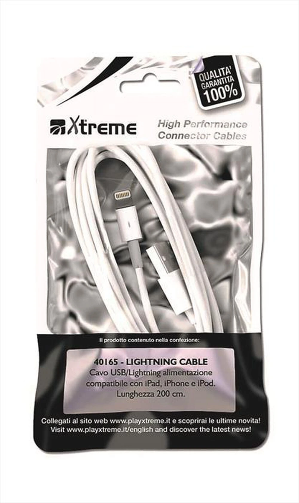 XTREME - 40165 - Cavo Alimentazione Lighthing IPad/iPhone/iPod 3 XTREME - 40165 - Cavo Alimentazione Lighthing IPad/iPhone/iPod