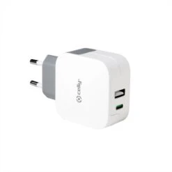 CELLY - TCTYPECUSBWH CARICATORE 2 PORTE USB-USBC BIANCO-Bianco/Plastica