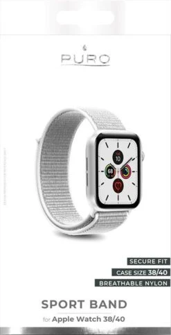 PURO - AW40SPORTWHI Cinturino Apple Watch - Bianco