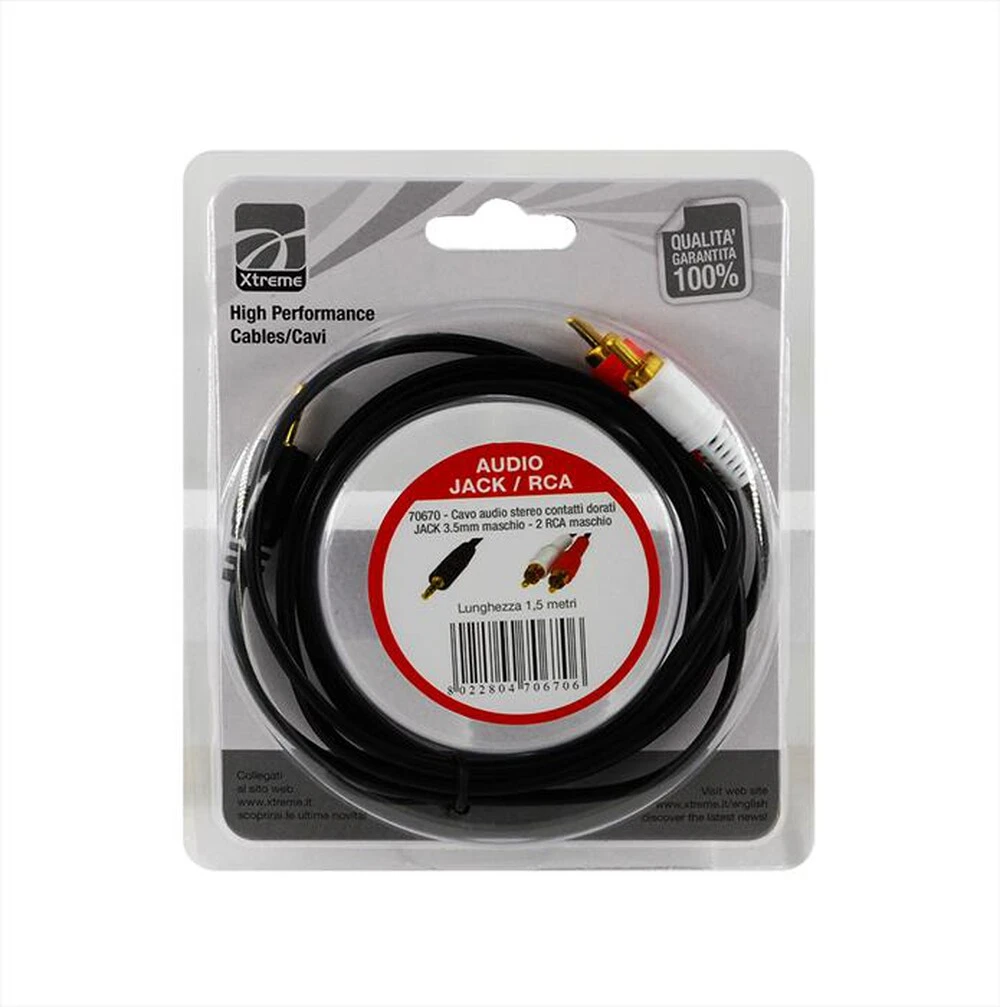 XTREME - CAVO AUDIO JACK 3.5 M STEREO-NERO 3 XTREME - CAVO AUDIO JACK 3.5 M STEREO-NERO
