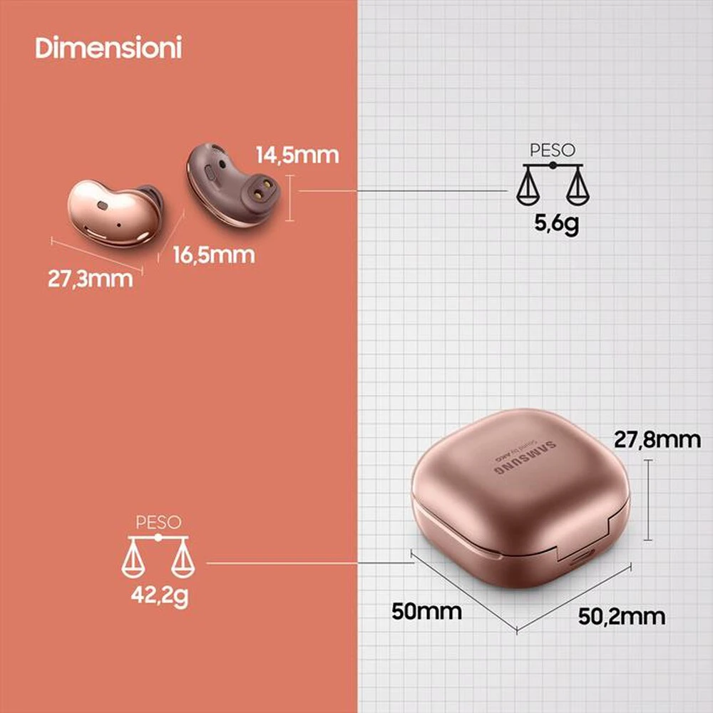 SAMSUNG - GALAXY BUDS LIVE-Mystic Bronze 4 SAMSUNG - GALAXY BUDS LIVE-Mystic Bronze - immagine 2