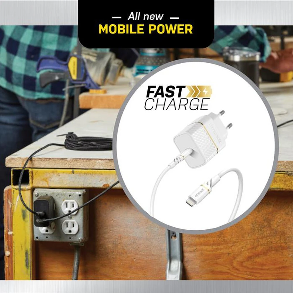OTTERBOX - CARICATORE DA MURO USB-C 20W + CAVO USB-C-LIGHTING-bianco 4 OTTERBOX - CARICATORE DA MURO USB-C 20W + CAVO USB-C-LIGHTING-bianco - immagine 2