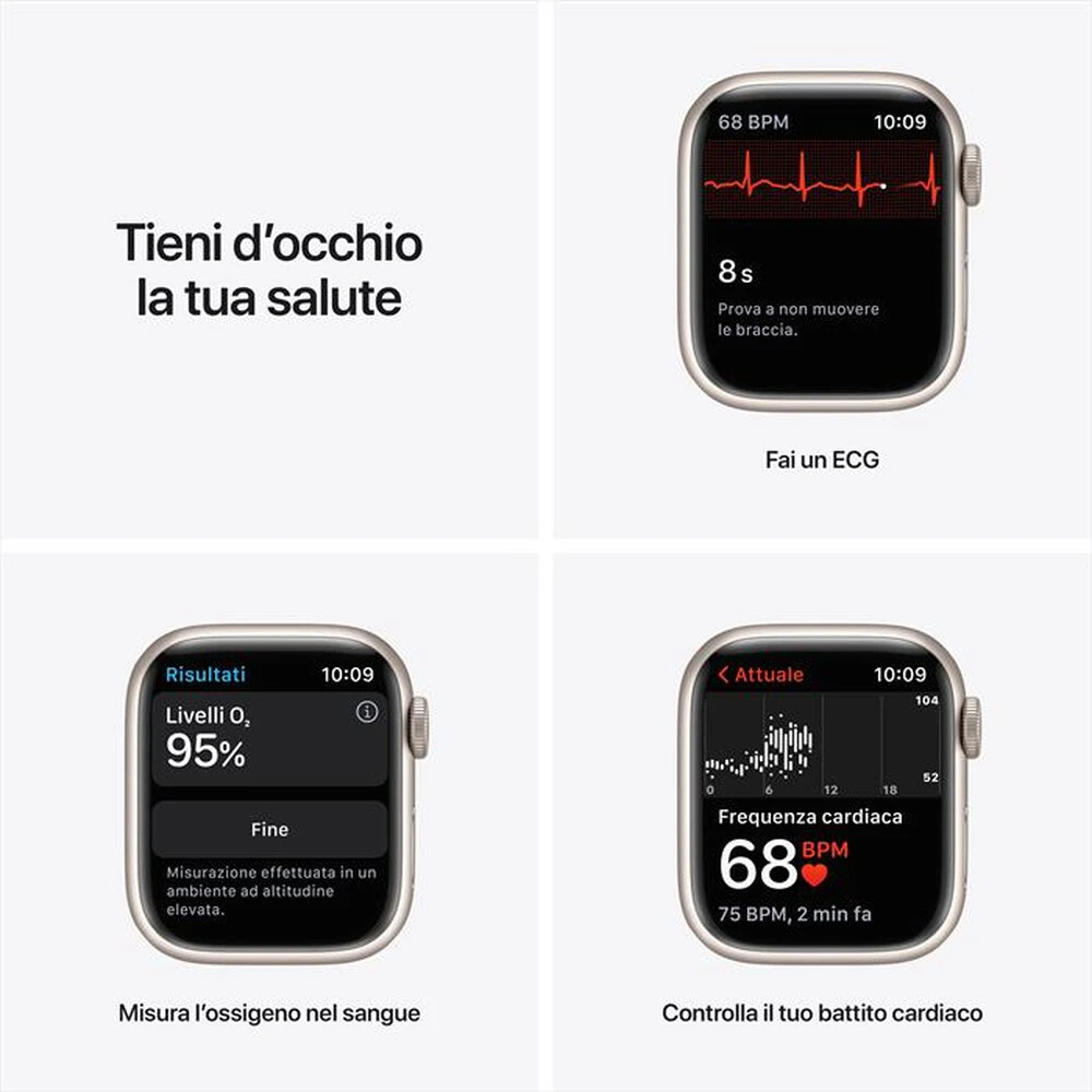APPLE - Apple Watch Series 7 GPS+Cellular 41mm Alluminio-Galassia Sport Galassia 7 APPLE - Apple Watch Series 7 GPS+Cellular 41mm Alluminio-Galassia Sport Galassia - immagine 5