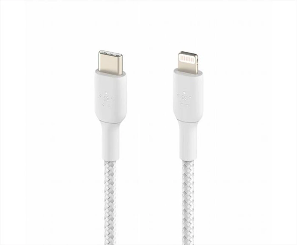 BELKIN - CAVO INTRECCIATO DA USB-C A LIGHTNING 2M-bianco 3 BELKIN - CAVO INTRECCIATO DA USB-C A LIGHTNING 2M-bianco