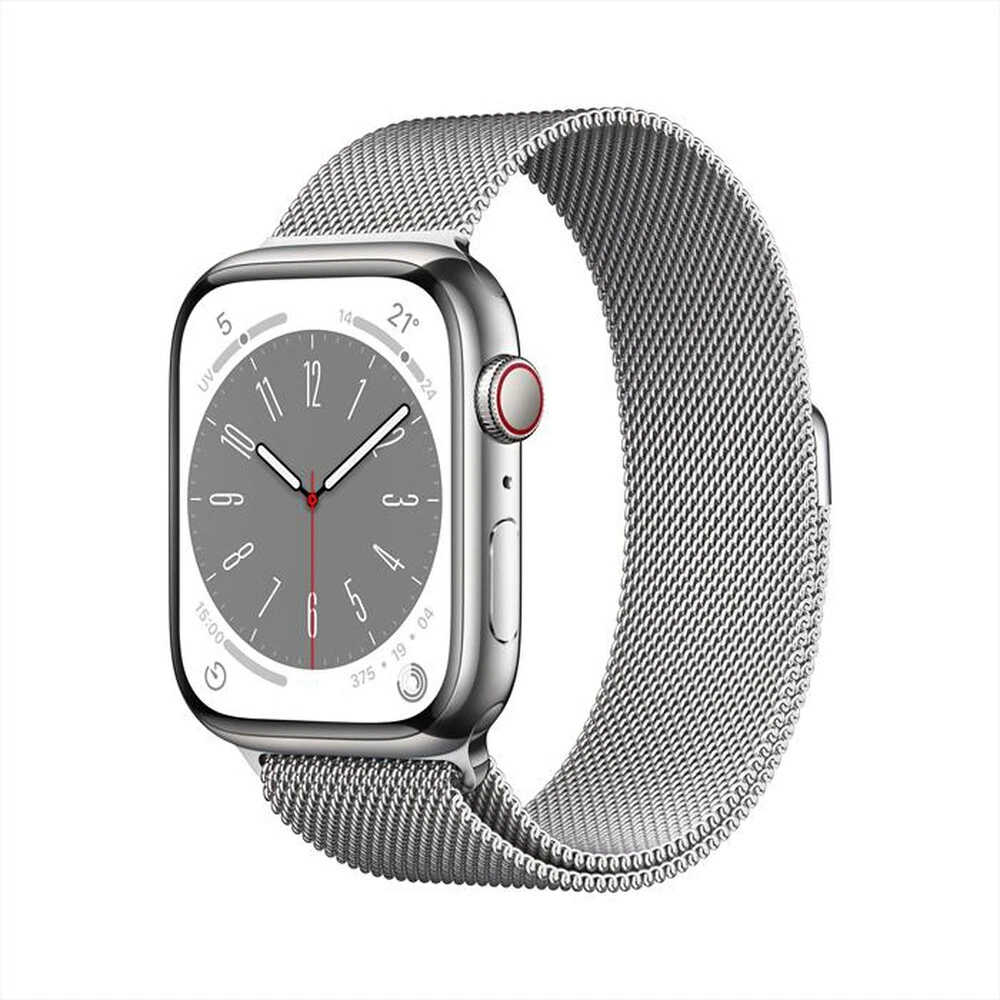 APPLE - Watch Series 8 GPS + Cellular 45mm Acciaio-Argento Milanese 3 APPLE - Watch Series 8 GPS + Cellular 45mm Acciaio-Argento Milanese